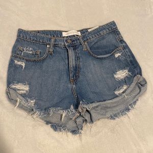 Nobody Denim distressed jean short. Size 26. Long Rise.